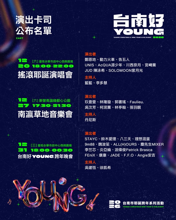 迎接2026台南跨年演唱會  黃偉哲公布韓日港台超強卡司  韓團STAYC首度來台