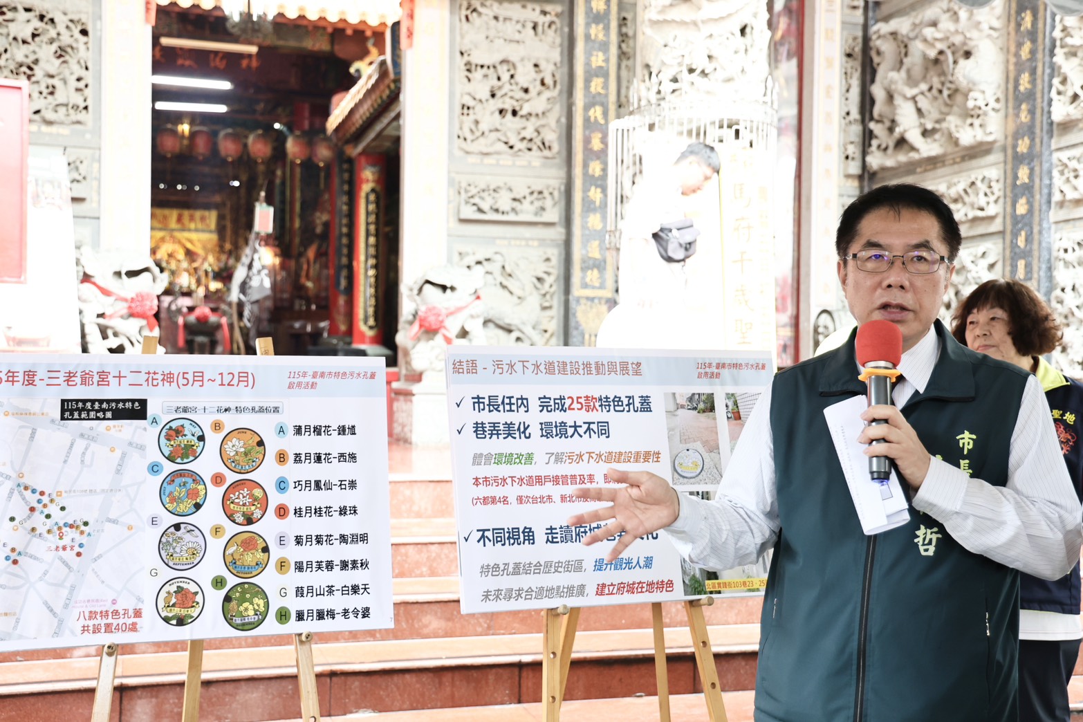 台南黃偉哲：污水孔蓋變文化導覽節點 點亮北區特色
